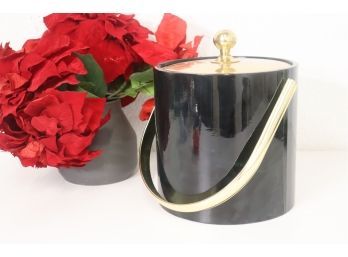 Vintage Black And Gold Ice Bucket - Elegance By Kraftware