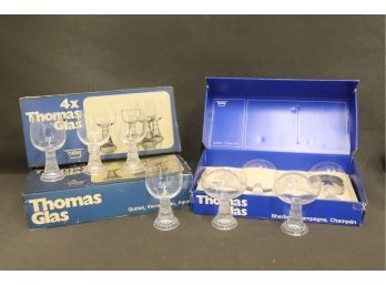 1970s Vintage 'Bacchus' Series Goblets (4) And Coupes (4) - Thomas Glas Germany - Original Boxes