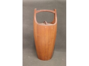 Oh No You Didn't! Uh, Yeah... A Vintage JHQ/dansk Jeroboam Staved Teak Ice Bucket With Orange Lining