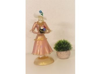 Murano Glass Flower Damsel Figurine