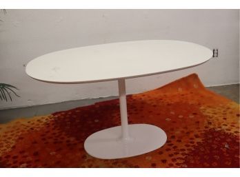 MCM Style White Oval Tulip Table