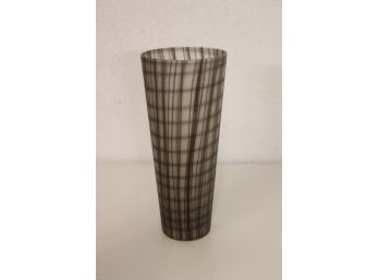 Orrefors Hand-painted Glass Vase  - ' Straw ', Design By Ingegerd Raman