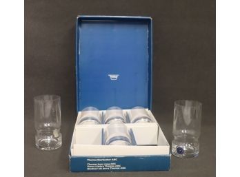 Set Of Six Vintage Thomas Glas Germany Bierbecher ABC Glasses/Mugs - Original Box