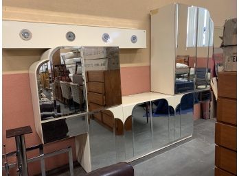 Vintage Mirror Door Entertainment Unit