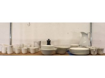 Shelf Lot Of Dinnerware - Coffee/Tea Service, Dessert Plates, Bowls - Mixed & Partial Sets