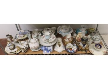 Ceramic Extravaganza Shelf Lot Of Porcelain, Painted  And Decorative Tableware, Dinnerware Etc