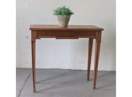 Neoclassical Sheraton Style Console Table With Tapered Arch Legs