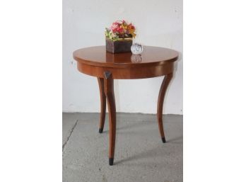 Neo-Classical Style Round End Table With French Cab Tripod Legs