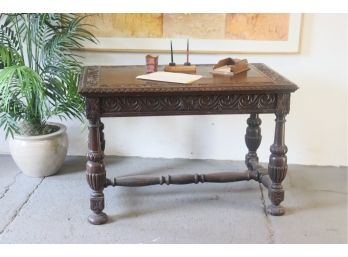 Spanish Revival Style Highly Carved Writing Desk