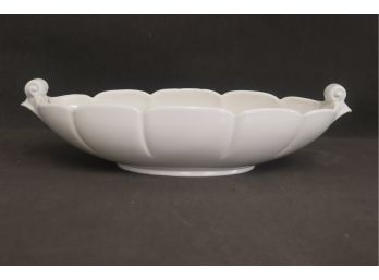 Vintage Abington White Long Console Bowl In Fern Leaf Pattern Abington Pottery USA