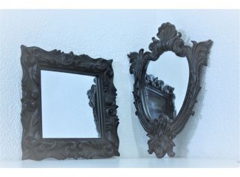 Pair Of Faux-Coco Decorative Mirrors