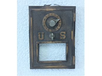 Vintage U.S. Post Office Box Door - Small Glass Window And Combination Lock