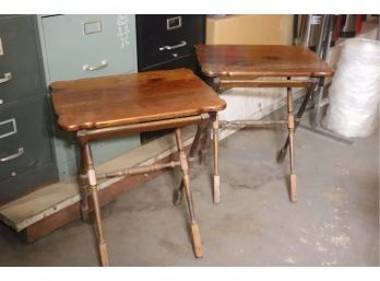 Pair Of Wooden Tray Table