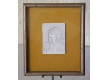 Framed Pen/Pencil Sketch Portrait On Board