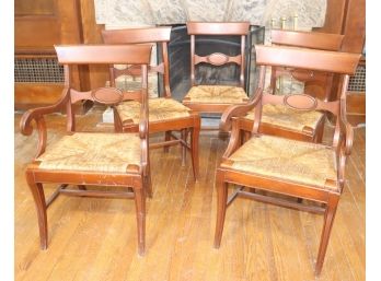 Set Of Five (5) Cane Seat Vintage Chairs