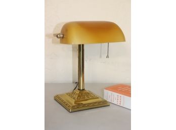 Vintage Brass Banker Desk Lamp