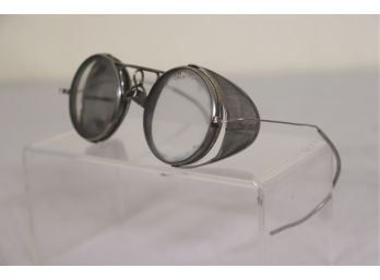 Steampunk Funky Vintage Wire Rim Safety Glasses With Mesh Shields