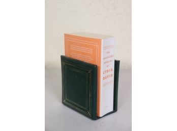 Green Vintage Leather Bookends