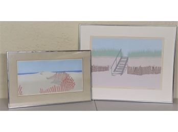 2 Signed Beach Scenes Prints