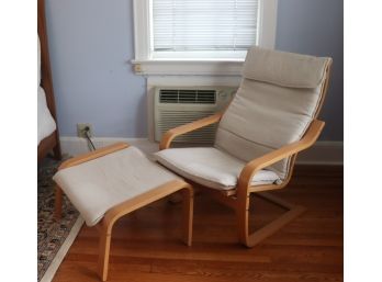 MCM Style Chair And Foot Stool