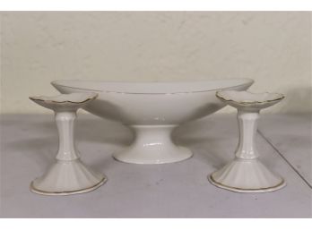 Group Lot -Lenox (Centerpiece And Pair Of Candle Holders )