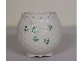 Belleek Irish Reticulated Porcelain Clover Vase