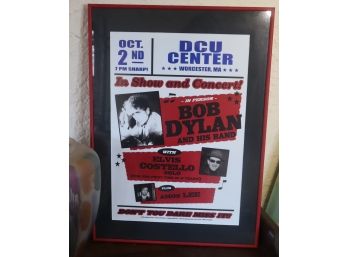 Original Bob Dylan Concert Poster, Also Appearing Elvis Costello And Amos Lee