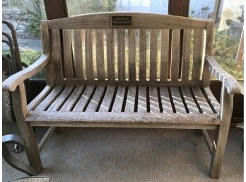 Wonderfully Weathered Teak Bench - This Is A Long Term Outdoor Soldier For Sitting