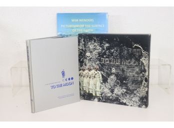 Earth & Moon Lot: TimeLife 'To The Moon' Record & Book Set And Wim Wenders 'Pictures From Earth'