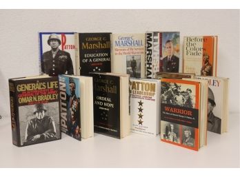 Generals' Generals Book Lot: Patton, Marshall, And Bradley -Histories, Memoirs, And Bios