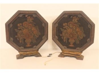 Vintage Set Of Jensen PM Audio Speakers - Floral Faux-Embroidery Grilles