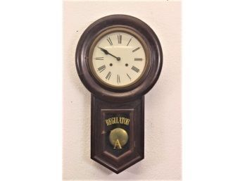 Ansonia Round Case Round Face Regulator Wall Clock - Untested/Offered As Is