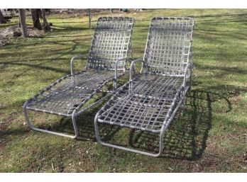 Pair Of Vintage Outdoor Lounge Chairs-Grey