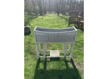 White Painted Wicker Planter