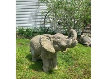 Small Cast Cement Elephant