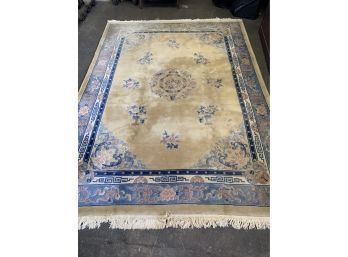 Large Oriental Area Rug In Blue & Ivory (146.5' X 109')