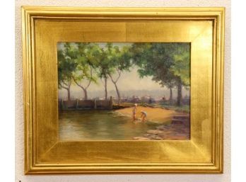 The Waders, Oil On Canvas By Hudson Valley Artist Esther McHenry, Signed Lower Left & Framed