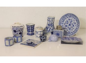 Blue & White Group Lot: Decorative Ceramic Objects