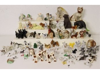 Assorted Lot Of Porcelain Dog And Cats Figurines