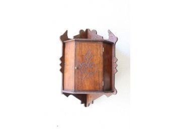 Vintage Oak Eastlake Hanging Corner Cabinet