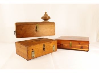 Group Lot Of Wooden Boxes