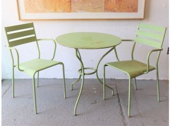 Vintage  3pc  Patio Set -painted Green