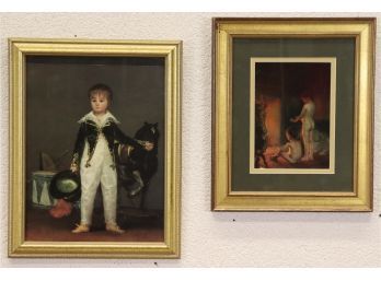 Finely Framed Pair Decorative Prints - Fancy Children Portrait Scenes