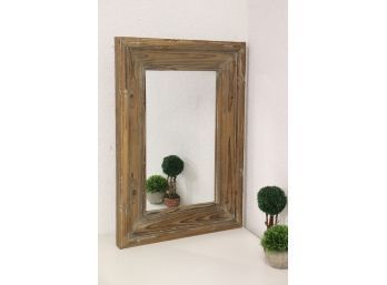 Rusticated Knotty Pine Frame Wall Mirror