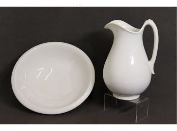 Simple Elegance: White Pitcher And Basin By C.C. Thompson & Co