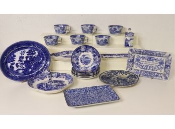Group Lot Of Various And Sundry Decorative Blue & White Ceramics