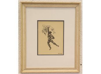 Framed Ephemera: Edward Gorey For NYC Ballet Illustration For Correspondence Note Card