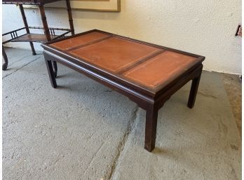 Vintage  Mid-Century Leather Top Coffee Table