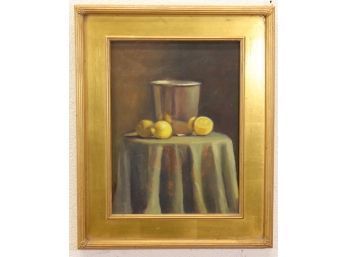 Reflections Metallica Oil On Canvas, Unsigned But Annotated Verso, Elegant Frame
