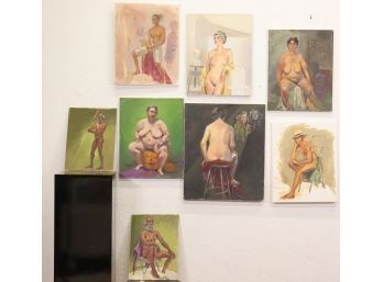 Gallery Lot Of Eight Life Model Full Body Nudes - All From Estate/studio Of R. Brunton